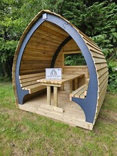 Party Pod Anthracite Grey 4 Seater inc Window Picnic Bench Table Party Garden