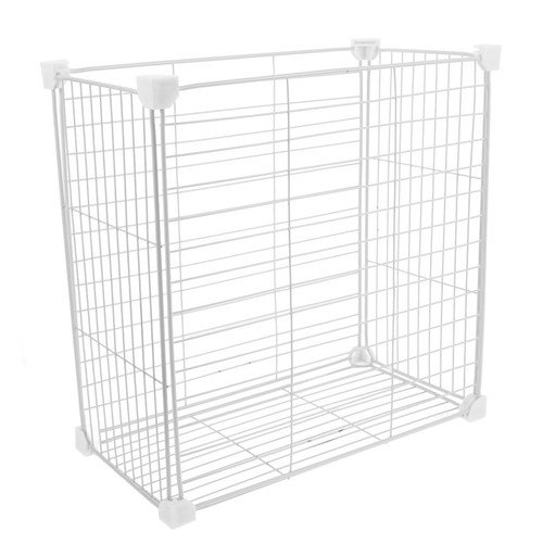 Stackable white metal basket - stackable,