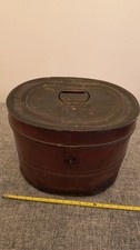 Vintage Antique Metal Hat Box
