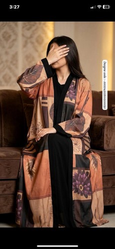 Abaya with attached black - attached,