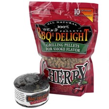 BBQr's Delight Cast Iron Smoker Pot Wood Pellet Smoke BBQ with 1lb Cherry Wood