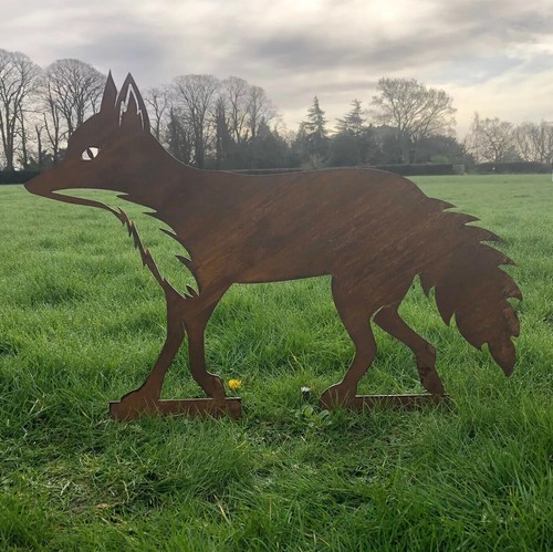 Rusty metal fox garden - rusty,