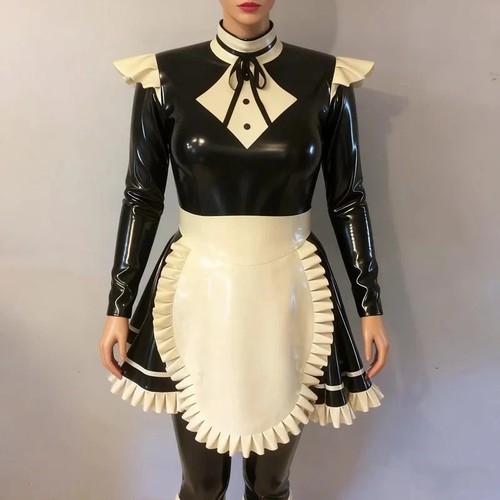 Latex catsuit rubber maid - rubber,