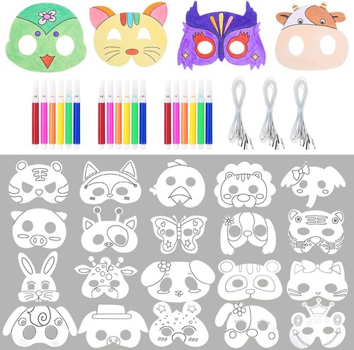 Kids animal masks - set, 66pc