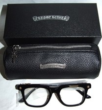 NEW Chrome Hearts Vagillionaire II Black & Gold Glasses in Round Case & Box