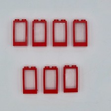 Betta Bilda Windows (7) Red – Late Type No Crossbar 1960s – Vintage Toy Parts