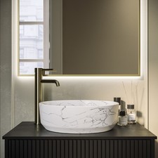 Marble Effect White Round