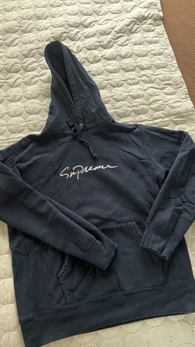 Supreme navy hoodie large - supreme,