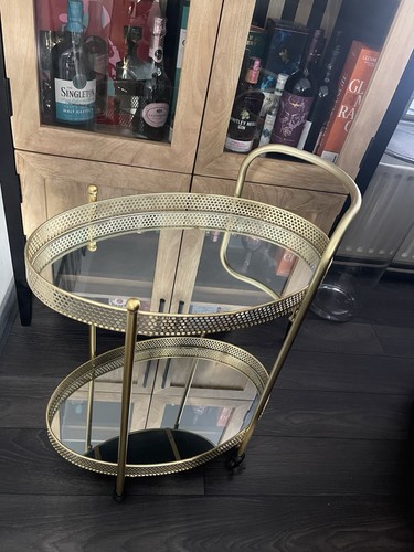 Gold drink trolley - gold,
