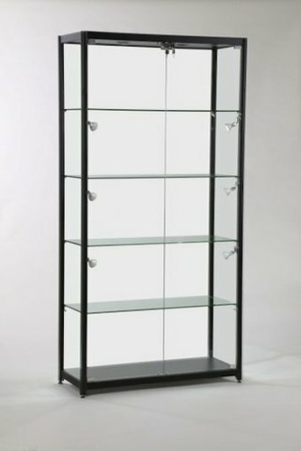 Glass lockable black tower - glass,