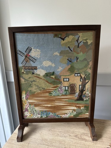 Vintage wooden fire - wooden, screen
