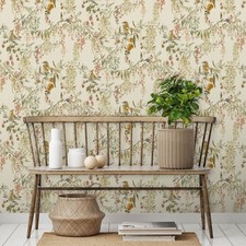 Grandeco A79301 Blackberry Trail Cream/Red Wallpaper Country Style