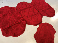 X ROMANY GYPSY WASHABLE NICE NON SLIP SETS OF 4 MATS-RUGS RED TOURER SIZE SALE