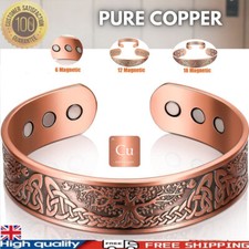 MEN'S PURE COPPER MAGNETIC BRACELET CARPAL TUNNEL BANGLE ARTHRITIS PAIN RELIEF