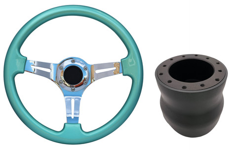 Mint green chrome steering - mint,