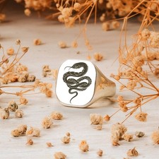 Black Serpent Signet Ring 925