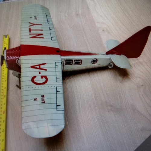 Vintage tinplate plane mettoy - plane,