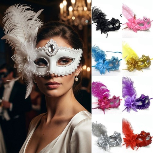 Halloween feather mask - halloween,