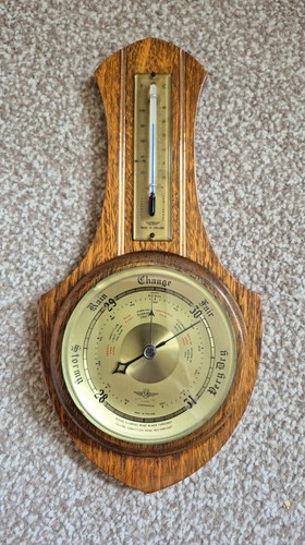 Wood banjo barometer - wood,