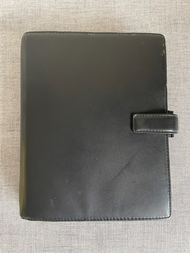 Filofax black deluxe leather - deluxe,