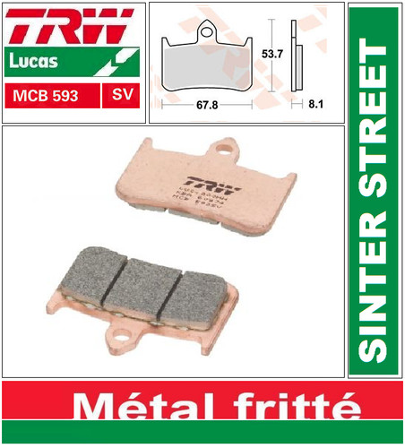 Set front brake pads trw - of,