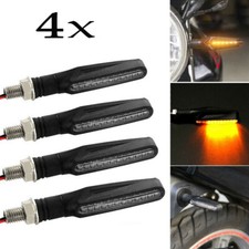 4x Black Motorcycle LED Turn Signal Blinker Light 10mm Indicator Amber Lights UK