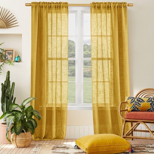 Window curtains mustard yellow - window,