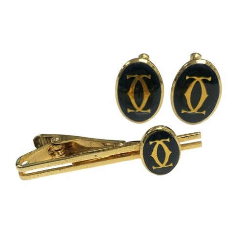 Cartier cufflinks pin set 2c - cartier,