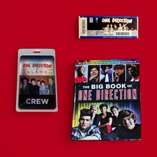 One Direction The Big Book + Back Stage Pass + Concert Ticket Bundle Lot