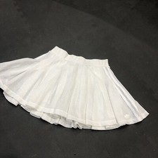 Ladies Adidas White Tennis Skirt Pleated Floaty Sz 6 Elastic Waist 