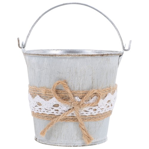 Iron flower bucket vintage - iron,