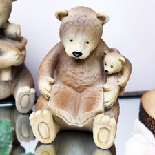 Reading Bear Figurine Resin