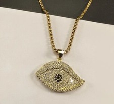 Evil Eye Cubic Zirconia 18K Golden Plated Stunning Necklace 