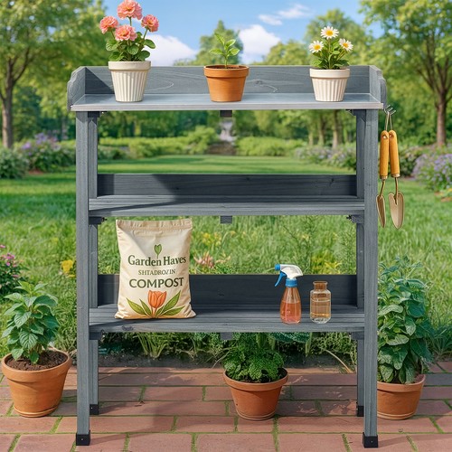 Garden tier wooden potting - 3-tier,