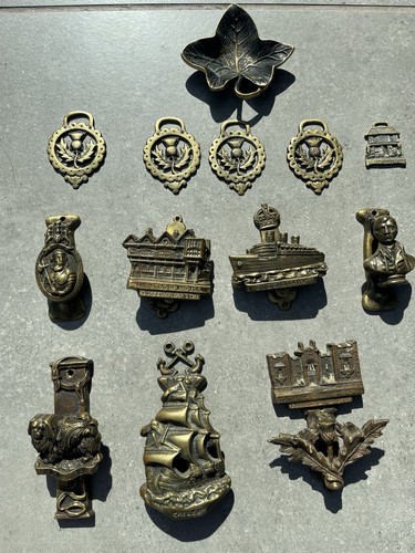 Brass door knocker with - brass, 7