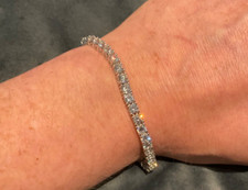 19.8 Carat Lab Created Diamond Tennis Bracelet Platinum Plated 925 7.5” Inch