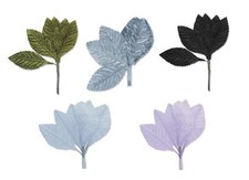 Artificial Satin-Silk Leaves - Miniature Corsage Buttonhole Bouquet Leaf Stems