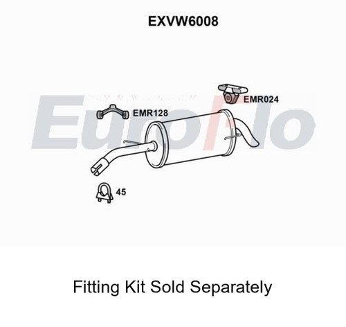 Rear muffler silencer insert - rear,