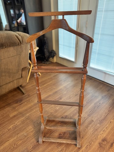 Vtg wooden valet - butler, stand