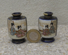 Pair Japanese Satsuma vases