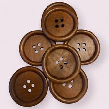 Large Round Brown 38mm Wooden