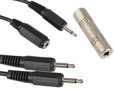 3.5mm Mono Audio Cable Male to Male / Female Extension 0.5m 1.2m 2.5m 3m 5m 10m