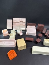 Large Lot Small Scale Dollhouse Furniture Pink White Brown 