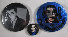 Ian Dury 3 X Vintage 1970s Pin Button Badges Punk New Wave Pub Rock