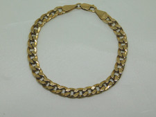 9ct Gold Hollow Curb Link Bracelet 18.7cm
