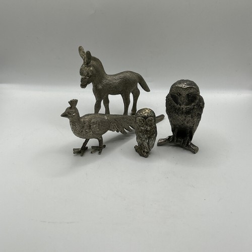 Pewter animals owls a - 2,
