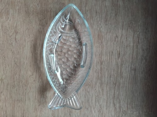 Vintage glass fish dish - fish,