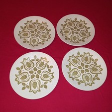 RARE RETRO 1970s 'ALFRED MEAKIN TULIP TIME' , SET OF FOUR SIDE/TEA PLATES