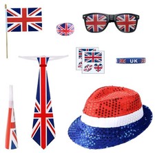 Union Jack 9 Pcs Hat Glasses