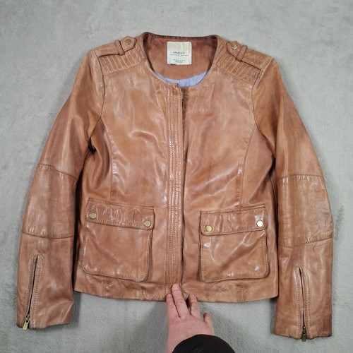 Mango leather jacket womens - mango, m
